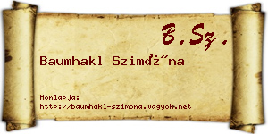 Baumhakl Szimóna névjegykártya